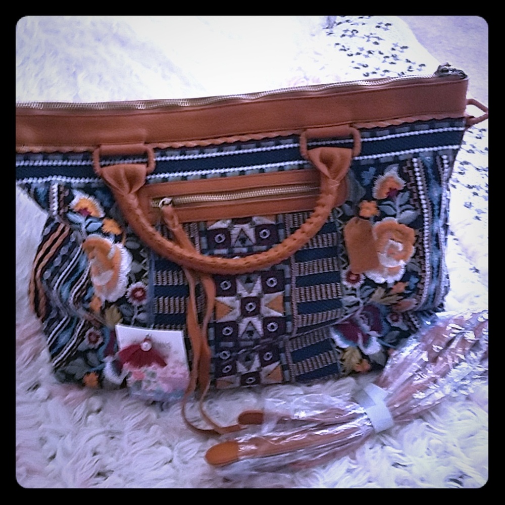 Johnny Was Cherelle overnight tote black